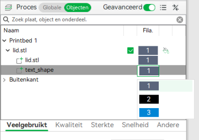 choose the color by selecting it and then you can slice it and it will print it in the colors you chozen